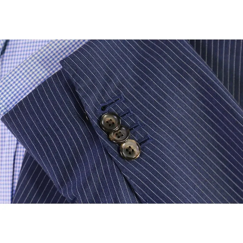 Suitsupply Livorno Royal Blue Thin Striped Super 110's Wool Blazer Jacket 42L - Picture 7 of 10